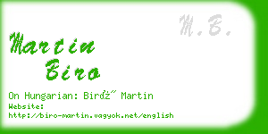 martin biro business card